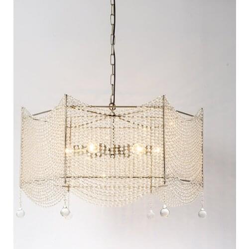 American country pendant light living room crystal lamp retro silver creative restaurant bar simple pendant lamps ya815