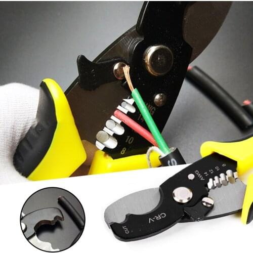 Automatic Wire Stripper Pliers Cable Stripping Cutter Durable Crimper Crimping Tool Multifunction Fit 8/12/14/16 AWG Wire Pliers
