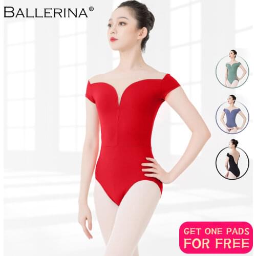 Ballerina Ballet Practice Leotards For Women Aerialist Dance Costume Short Sleeve Gymnastics Leotard Adulto 5729