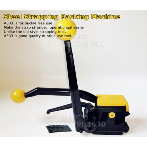 Free ship Portable A333 Buckle-free Steel Strapping Tool Sealless Combination A333 Steel Strap Tool Manual Box Strapping Machine