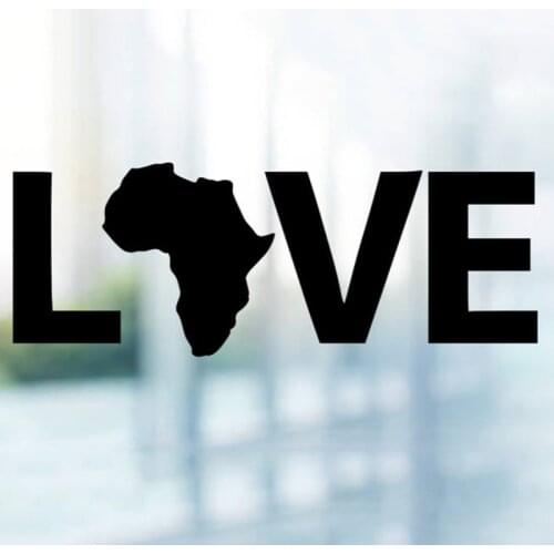 Black/Sliver Love Africa Creative Design Car Sticker Small/Big Size Removable Waterproof Window Body Decal S1355