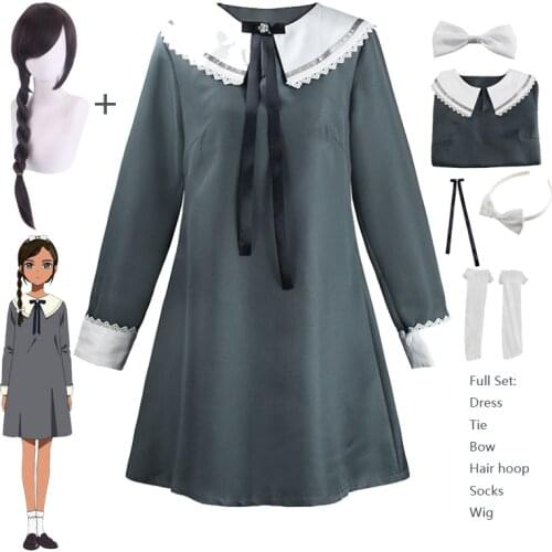 WONDER EGG PRIORITY Neiru Aonuma Cosplay Anime Kawaii Dresses Dark Gray Japanese Style Lolita Dress Cosplay Costume