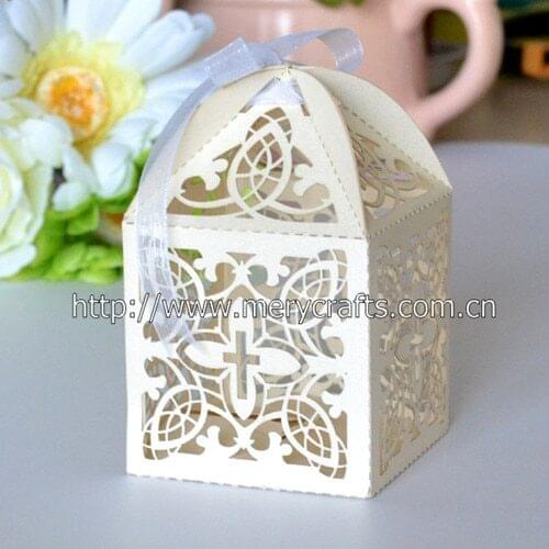 Baby party supplies china,laser cut cross paper boxes for baby shower,christening souvenirs favor box
