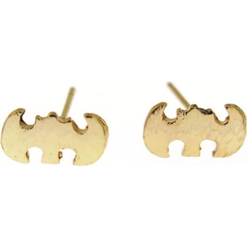 TianBo Small Bat Earrings Jewelry Gothic earing Vampire Animal stud earrings Spooky moda party Gifts