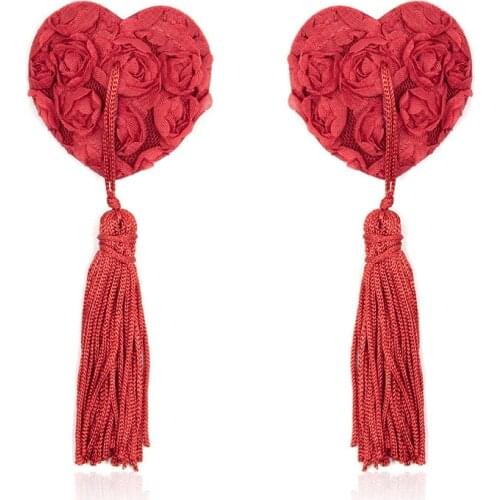 Erotic Bra For Women SiliconeBlack lace roses Nude Breast Heart Nipple Cover Bra Pasties Petals Chest no steel support Stickers