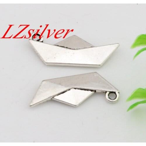 Hot Sale ! 10pcs 10x25mm Zinc Alloy Origami Paper Boat Folding Art Charm DIY Jewelry A-452