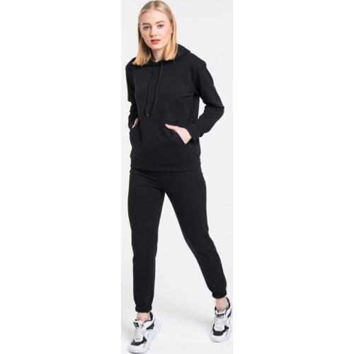 KADIN KAPÜŞONLU SWEAT PAÇA LASTİKLİ MODERN MODA ŞIK RAHAT TAKIM
