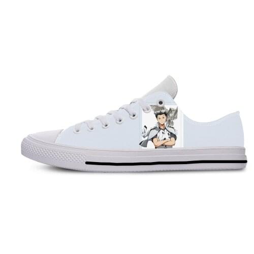 Japanese Anime Manga Haikyuu Bokuto Kotaro Kuroo Casual Cloth Shoes Low Top Breathable Lightweight 3D Print Men Women Sneakers