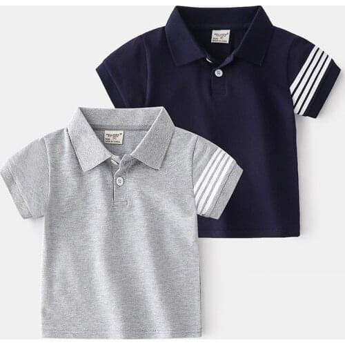 Summer Boys Polo Shirts Striped Short Sleeve Baby Boy Children Aports Polos Outfits Kids Toddler Tops School Uniform 2-7Years