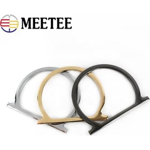 Meetee 2pcs ID8.5cm Metal Bag Handles Buckle Purse Frame Hand Pull O Ring Hook DIY Luggage Parts Hardware Accessories BF407