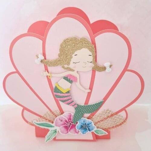 Mermaid Girl Metal Cutting Dies for Scrapbooking New Dies for 2021 Die Cut Stitch Craft Die Stencil Troqueles Greeting Card Too