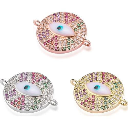 Fashion Accessories Handmade Devi Eye Colorful Zircon Necklace Bracelet Link Accessories Girlfriend Wife Gift