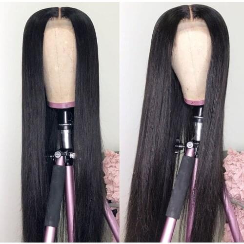 13x4 Straight Frontal Wig 4x4 Closure Wig Brazilian Lace Frontal Human Hair Wigs For Women 180% With Baby Hair Ture To Length