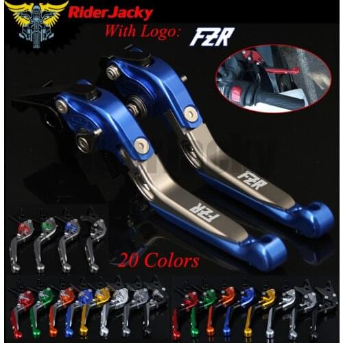 RiderJacky LOGO "FZR" Motorcycle CNC Brake Clutch Levers For Yamaha FZR1000 GENESIS (2RG) 1987-1988 1987 Extendable Foldable
