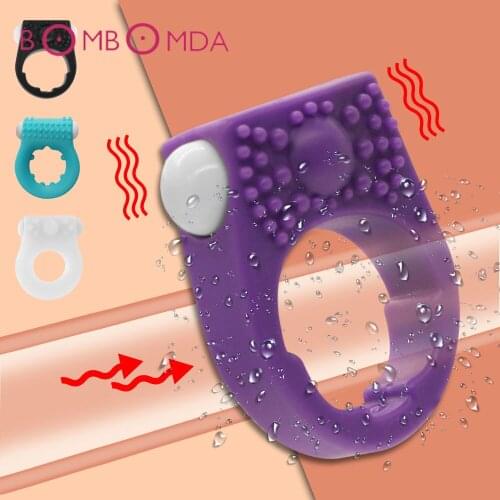 Vibrating Penis Ring for Men Cockring Clitoris Stimulate Vibrator for Women Delayed Ejaculation Ring for Penis Adult Sex Toys