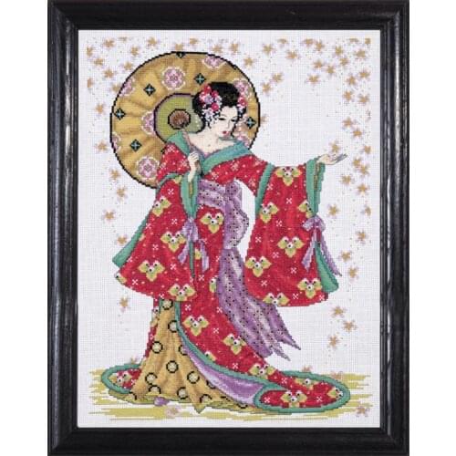 Top Quality Lovely Hot Sell Counted Cross Stitch Kit Red Geisha Japanese Woman Lady Girl