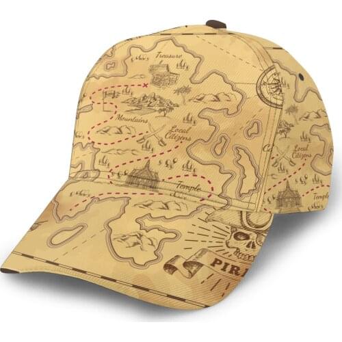 Pirate Treasure Map Baseball Cap Fashion Men Hat Cap Summer Dad Hat Male Sports Hat