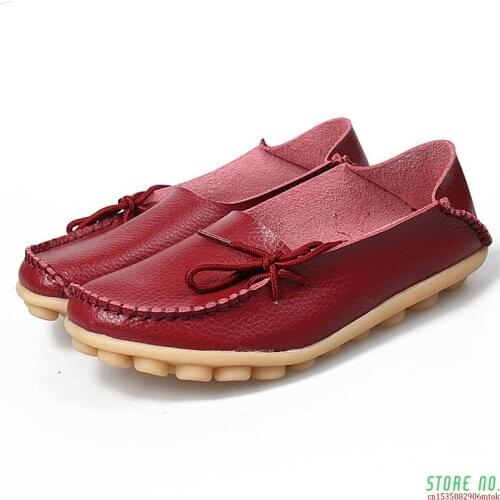 New Hot Natural Leather Women Flats Casual Moccasins Driving Loafers Womens Shoes Fashion Comfortable Shoes Woman