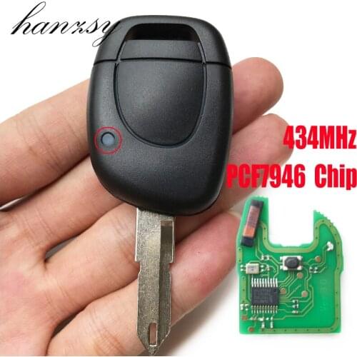 1 Buttons Car Key For Renault Master Kangoo Clio Twingo Complete Remote Key PCF7946 Chip 434MHz NE72 Blade