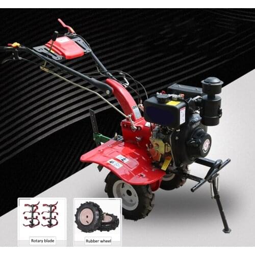 173FB Diesel Rotary Tiller Mini Tiller Two-Wheel Drive Self-Propelled Rotary Cultivator Small Tractor Soil Tillage Machine