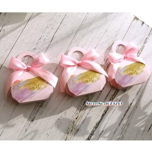 200pcs/lot paper candy box with ribbon wedding favors candy boxes Kids Party Favor Box DIY Gift Box Supplies Candy Bag