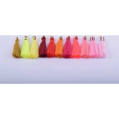 33 Colors Avail.--50pcs Silky Handmade Tiny(1.4'') Soft Tassels Mini Tassels, great for jewelry/apparels accessories/handbag