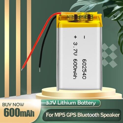 602540 3.7V 600mAh Lithium Polymer Rechargeable Battery For MP3 MP4 GPS PSP Bluetooth Speaker Voice Recorder Alarm Li-ion Cell