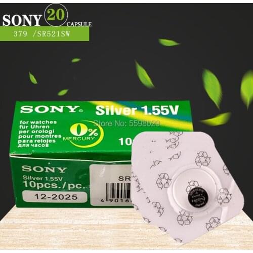 20pcs SONY AG0 1.5V Button Cell Battery Single Use LR512 LR63 SR521SW 379 D379 618 Watch Toys Remote Camera