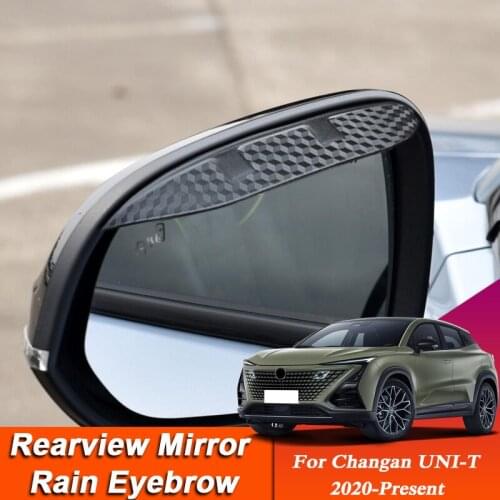 Car-styling For CHANGAN UNI-T 2020-Present Carbon Fiber Rearview Mirror Eyebrow Rain Shield Anti-rain Cover External Sticker