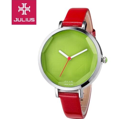 Big Womens Watch Fine Cute Fashion Lady Hours Dress Bracelet Mix Colors eal Leather School Girls Birthday Gift Julius No Box
