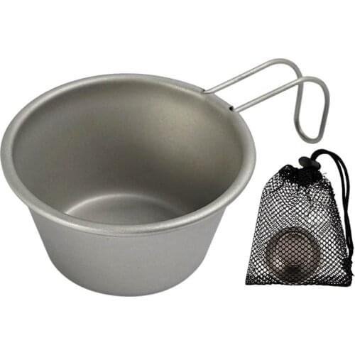Bowl Stainless Steel Bowl With Foldable Handle Outdoor Camping Cup For Hiking Backpacking Picnic Tableware