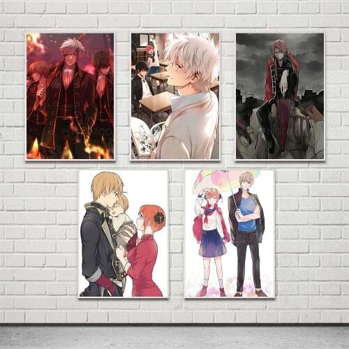 Canvas Paintings Gintama Wall Art Home Decor Classic Japan Anime Posters HD Prints Modular Pictures For Living Room Framework