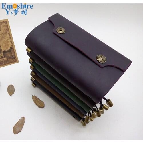 Leather Notebook First Layer Retro Travel Notebook Manual Loose-leaf Notebook Customization Notepad for Family Gifts N107