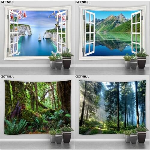Beautiful Natural Forest Landscape Large Wall Tapestry Cheap Hippie Wall Hanging Bohemian Wall Tapestries Mandala Wall Art Decor