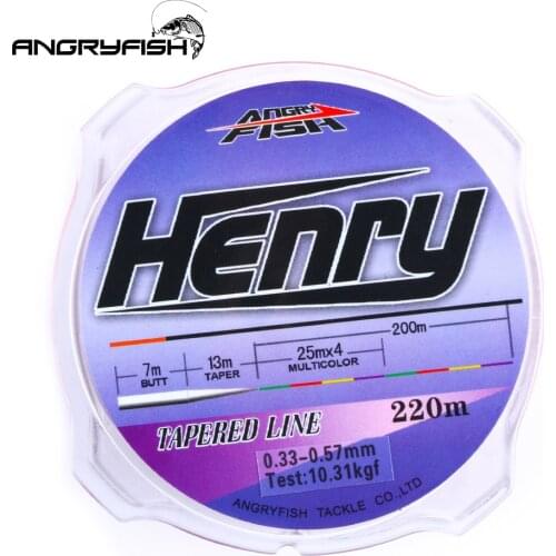 Angryfish New Sport Fishing Line Nylon Tapered Line 220m Henry Series Popular Strong Strength Line