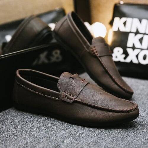 Summer casual men loafers leather light men boat shoes moccasin homme flat men leather shoes male walking shoes