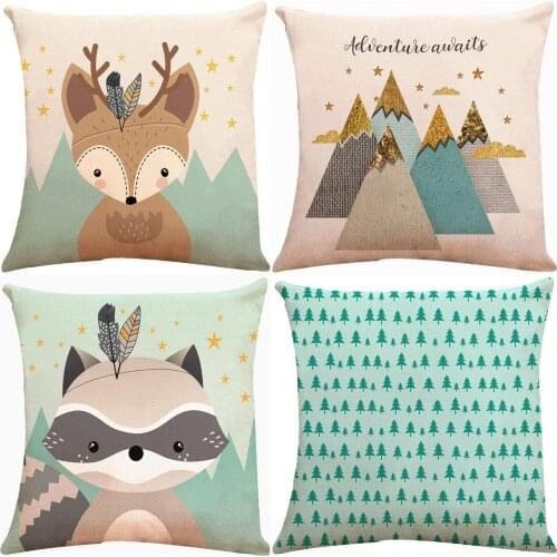 HOT SALES Throw Pillow Covers 18 X 18 Inch Set of 4 Animals Fox Cushion Covers for Home Sofa Chair Decorative Pillowcases