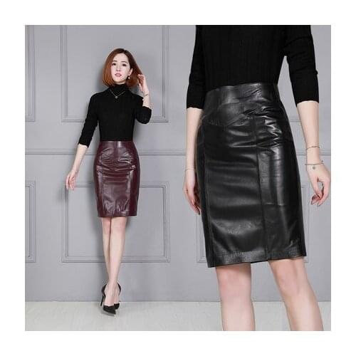 Top brand Genuine New Fashion Sheep Leather Skirt K50 high quality