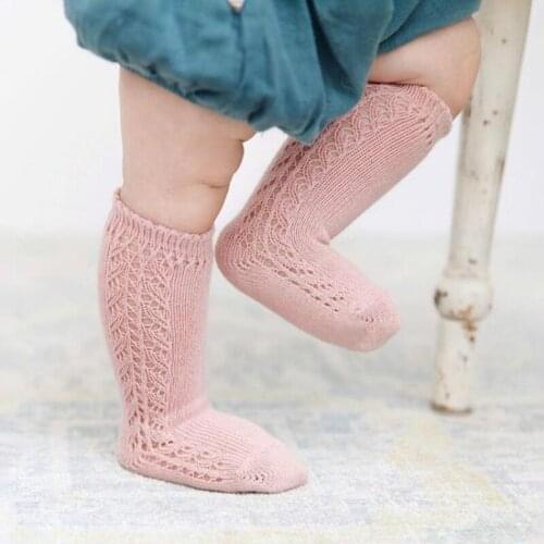 0-3Years Kids Socks New Baby Girls Knee High Sock Cotton Soft Children Socks Hollow Out Infant Boys Floor Socks High Quality
