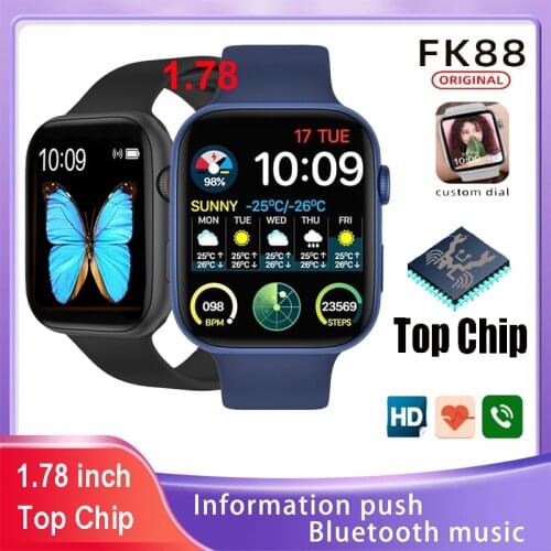 Original IWO FK88 Smart Watch 44MM Bluetooth Call Heart Rate Monitor Suitable for smartphones PK HW22 FK78 FK99