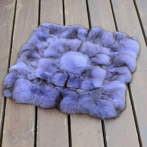 CX-D-138C Custom Size Luxury Real Fox Fur Sofa Floor Car Seat Cushion Real Fur Cushion