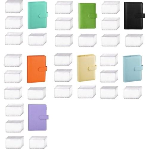 A6 Binder Planner Notebook Binder and 12 Pieces 6 Hole Binder Zipper Folder,Binder Pockets Cash Envelope Wallet