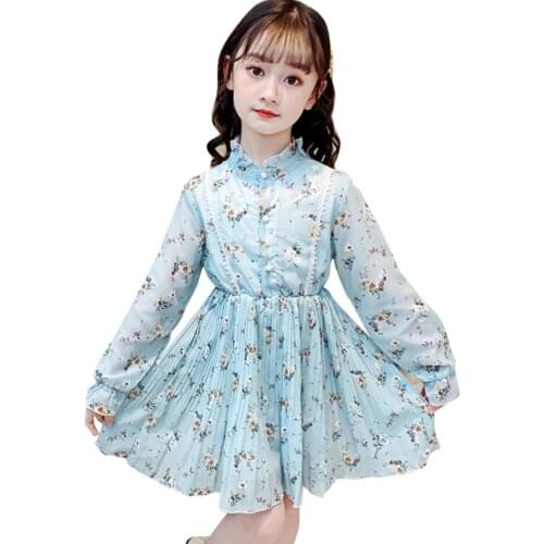 Big Girl Dress Floral Girls Dresses Spring Autumn Children Dresses Casual Style Girls Clothing 6 8 10 12 14