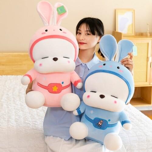 35-60cm Kawaii Korea Mashimaro Rabbit Plush Doll PP Cotton Stuffed Animal Toy Soft Anime Cartoon Rabbit Kids Birthday Gift