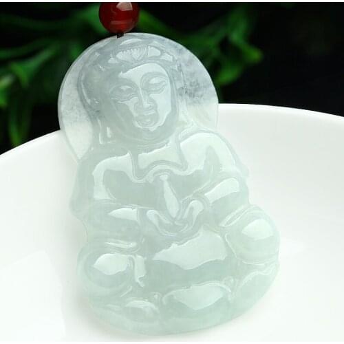 Genuine natural a jade a Buddha goodnes Guanyin Burma jade pendant with certificate