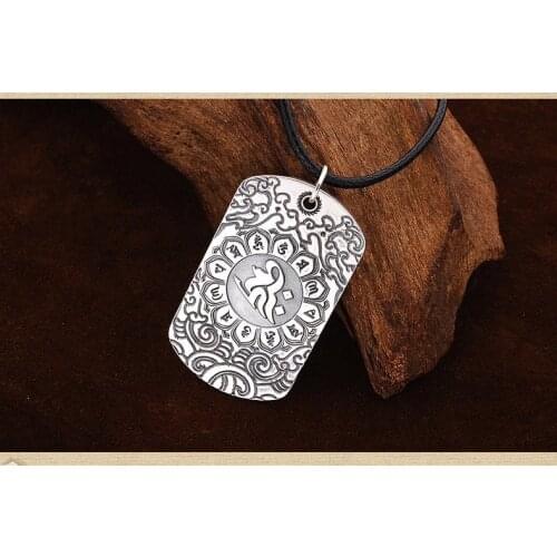 S925 Silver Wenwan Hand-made Six-character Mantra Pendant Auspicious Ruyi,Bring Big Money,Ward Off Evil,Change Luck Amule