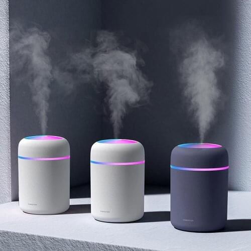 300ML Portable USB Humidifier Ultrasonic Aroma Diffuser Cool Mist Maker Air Humidifier Purifier With Colorful Light For Car Home