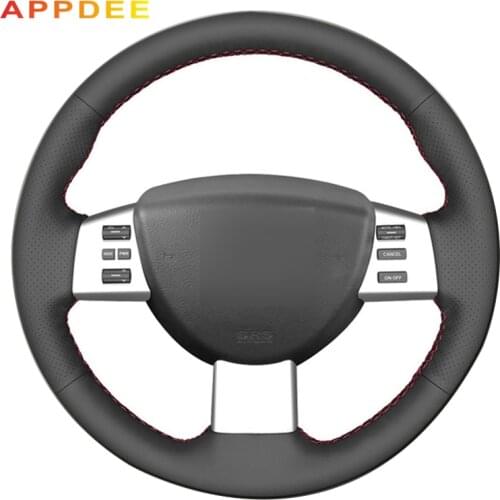 Hand-stitched Black Leather Steering Wheel Cover for Nissan Quest 2004-2010 Altima 2005-2009 Maxima 2004-2008 Murano 2003-2008