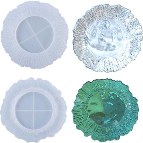 Crystal Epoxy Mold DIY Handmade Round Flat Plate Brightening Mirror Plates Silicone Mould Candle Mold Soap Making