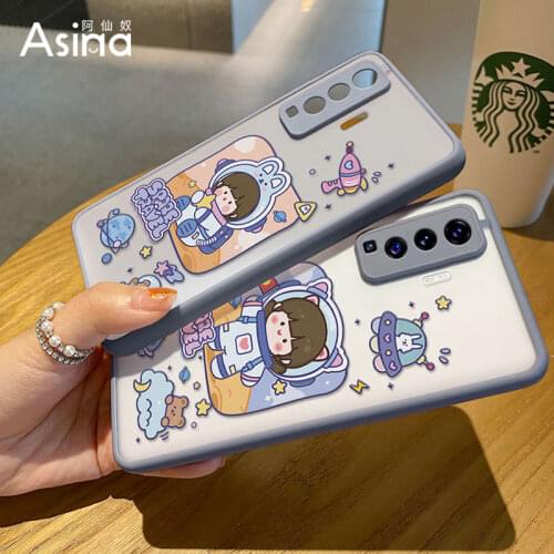 ASINA Transparent Case For VIVO X50 60 30 Pro Cute Cartoon Hard PC Cover Bumper For Vivo Z5X Z1Pro iQOO Neo Y17 V17 Girl Coques